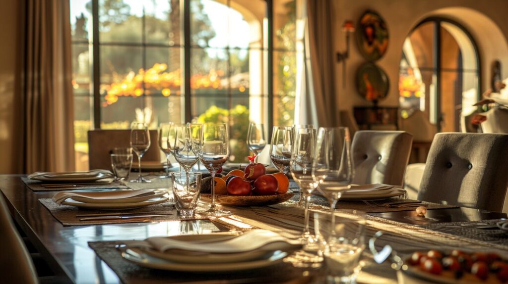 Villa La Piccioncina fully set up for a fancy lunch (AI Generated)