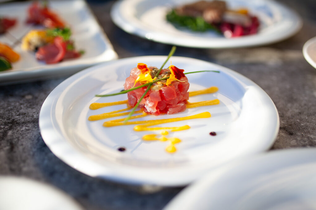 Tuna tartare with lime and passion fruit