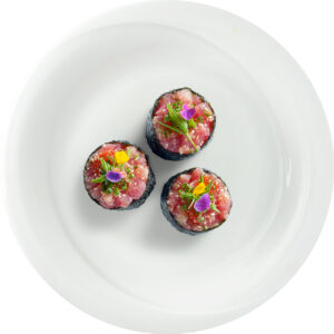 Tartare “sushi” (tartare served in bite-sized sushi style)